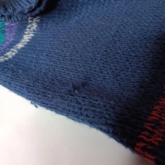 Vintage 90s Impact L Sweater Crew Neck Leather Patches Mountain Ski Retro READ - Picture 13 of 16